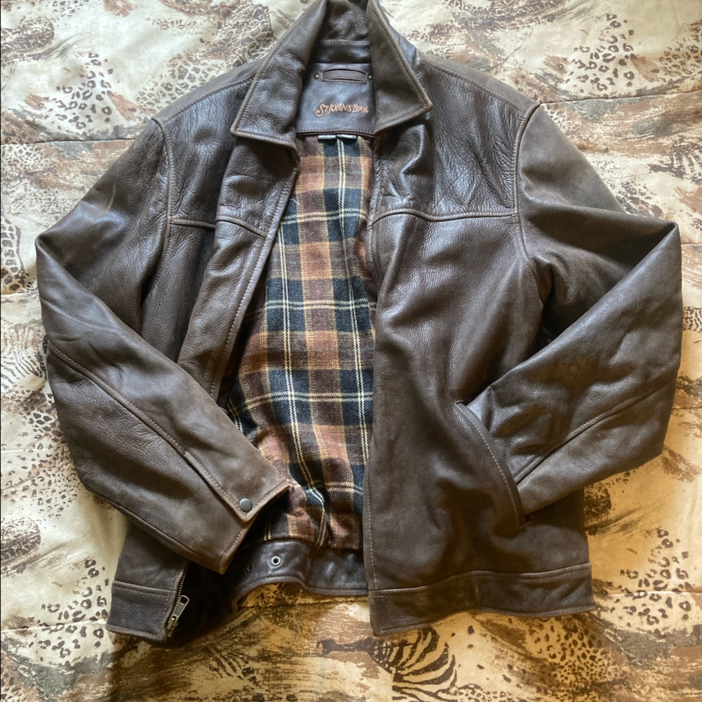 St Johns Brown Leather Coat Medium